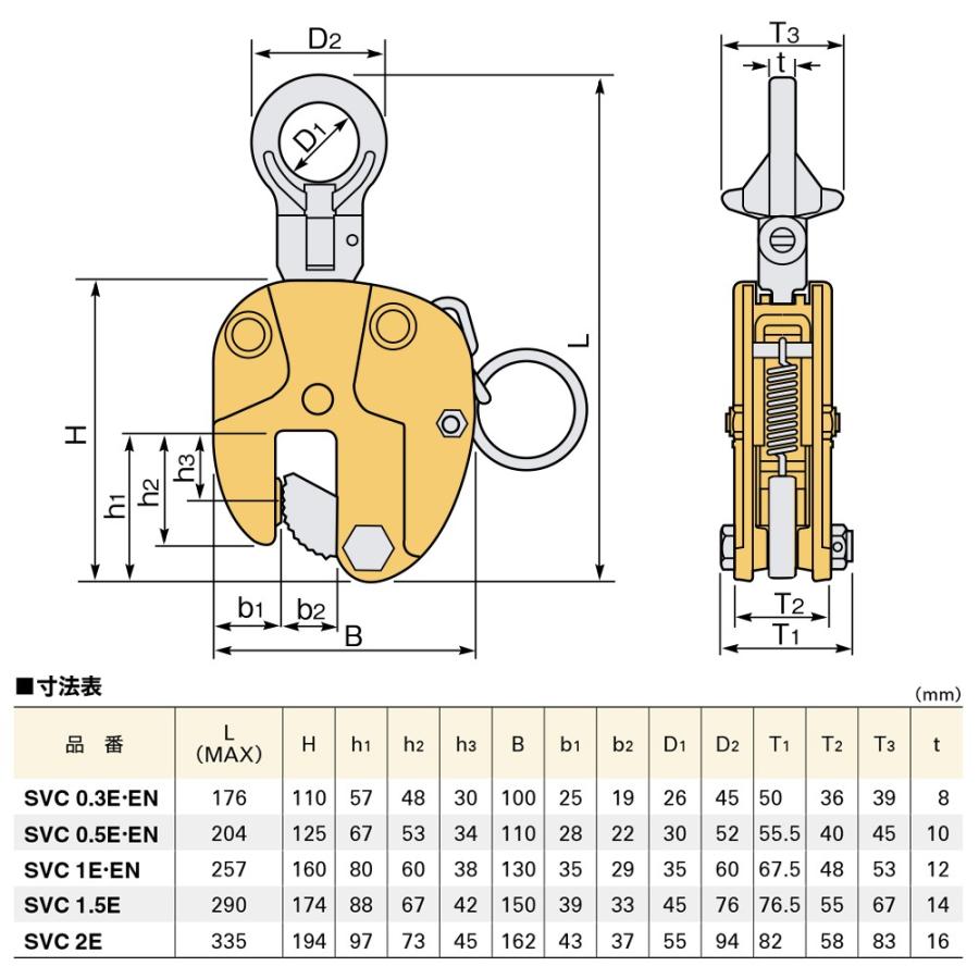 SUPER TOOL スーパーツール 立吊クランプ 自在シャックルタイプ ロック 