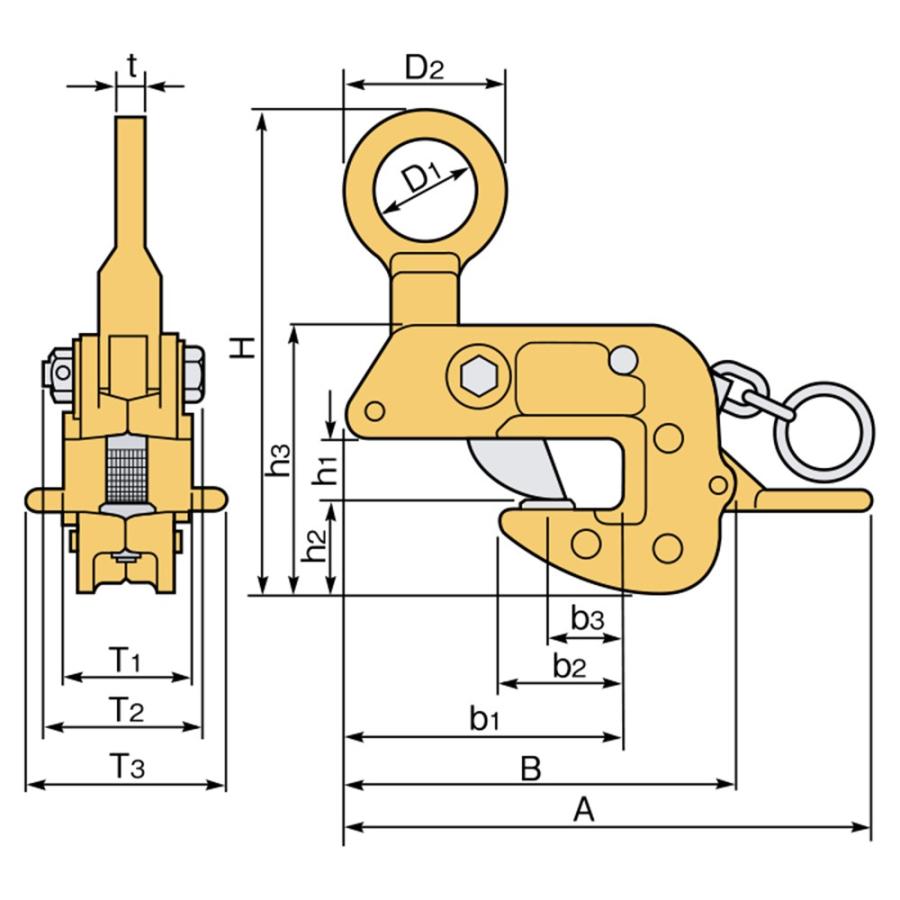 スーパーツール　１トンクランプ 楽天市場】スーパーツール 立吊クランプ 自在シャックルタイプ
