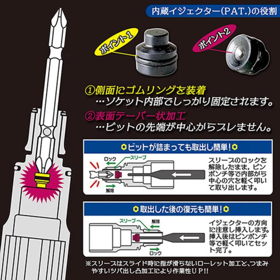 スーパーツール 着脱式ソケット プロスペック 24mm ビットが喰い込まない 18V対応 トーションビット対応 インパクトドライバー 差替式 6.35mm DSE-24 SUPERTOOL｜bstl｜04