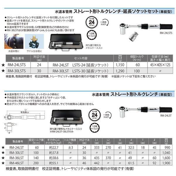 TOP（トップ） トップ工業 水道本管用 ストレート形 トルクレンチ 30mm 