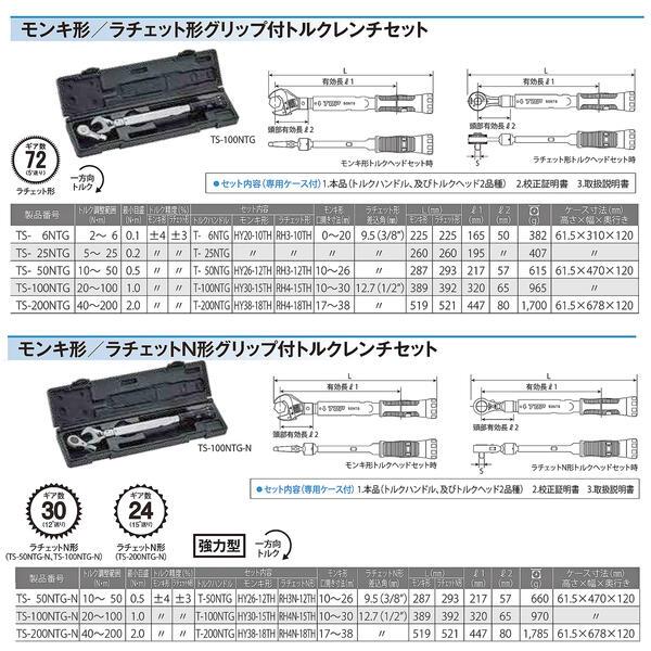TOP（トップ） トップ工業 モンキ形 ラチェット形トルクレンチセット トルク範囲 20~100N.m対応 校正証書付 樹脂グリップ 反転式 ...