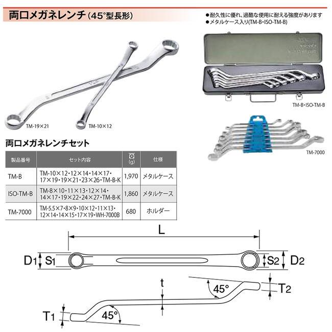 TOP（トップ） トップ工業 両口メガネレンチ 32 x 36 45度オフセット