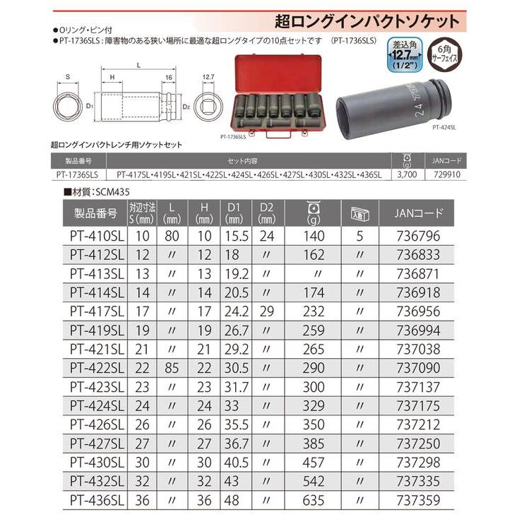 TOP(DIY) トップ工業 インパクトレンチ用超ロングソケット TOP(DIY) トップ工業 インパクトレンチ用超ロングソケット