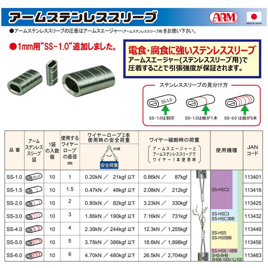 アーム産業 ステンレスオーバルスリーブカバー 1.0~2.0mm用 4個入り 