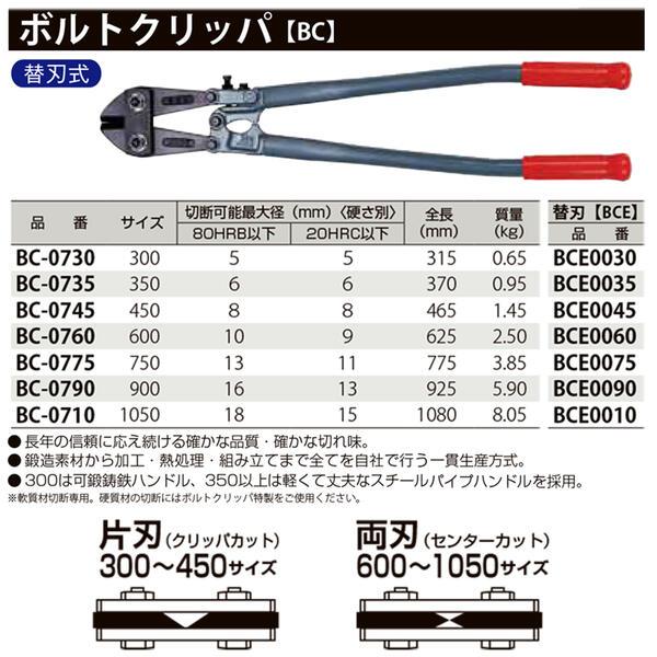 MCC スタンダードボルトクリッパ 300mm 片刃仕様 可鍛鋳鉄ハンドル