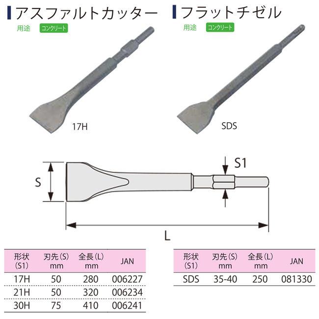 ライト精機 アスファルトカッター 280mm 六角17mm軸ハンマー用 刃先 