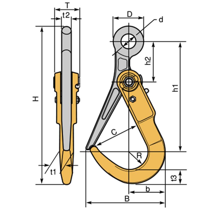 SUPER TOOL スーパーツール スリングチェーン付き ロックフックセット 