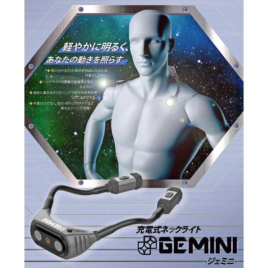 ZEFLUS 充電式ネックライト ジェミニ GEMINI 人間工学デザイン USB-C