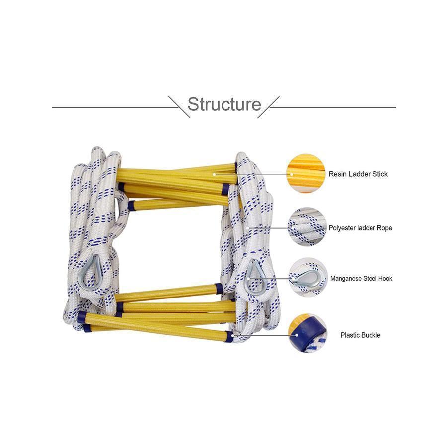 災害避難はしご 梯子 緊急 消防用 救難 縄はしご 救難 救援 逃げなど緊急対応に 耐荷重300kg 5Ｍ/10M｜bsy1-st｜07