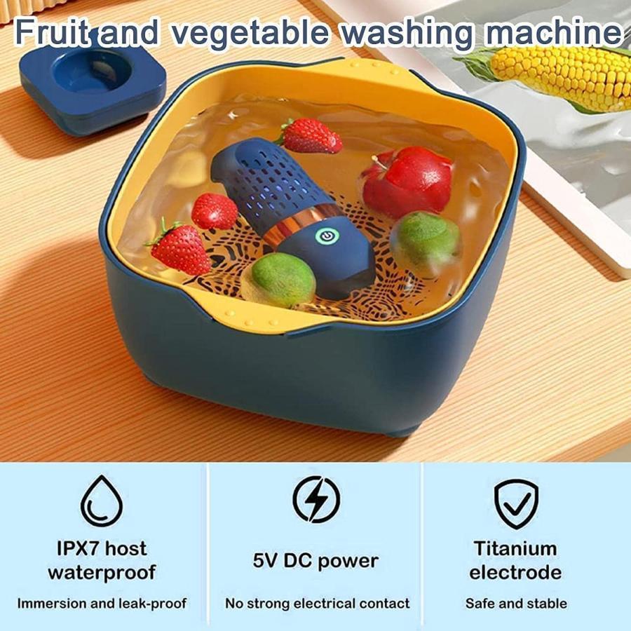 新多機能野菜洗浄機 ポータブル 超音波洗浄 USB マシンクリーナーキッチン 果物野菜クリーナー｜bsy1-st｜02