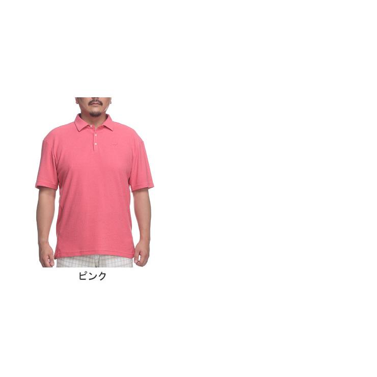 半袖 ポロシャツ 大きいサイズ メンズ ワンポイント スポーツ ゴルフ ピンク 2L-4L EDWIN GOLF エドウィンゴルフ｜btclub｜02