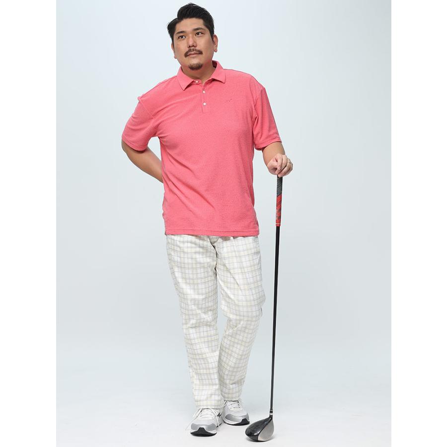 半袖 ポロシャツ 大きいサイズ メンズ ワンポイント スポーツ ゴルフ ピンク 2L-4L EDWIN GOLF エドウィンゴルフ｜btclub｜09