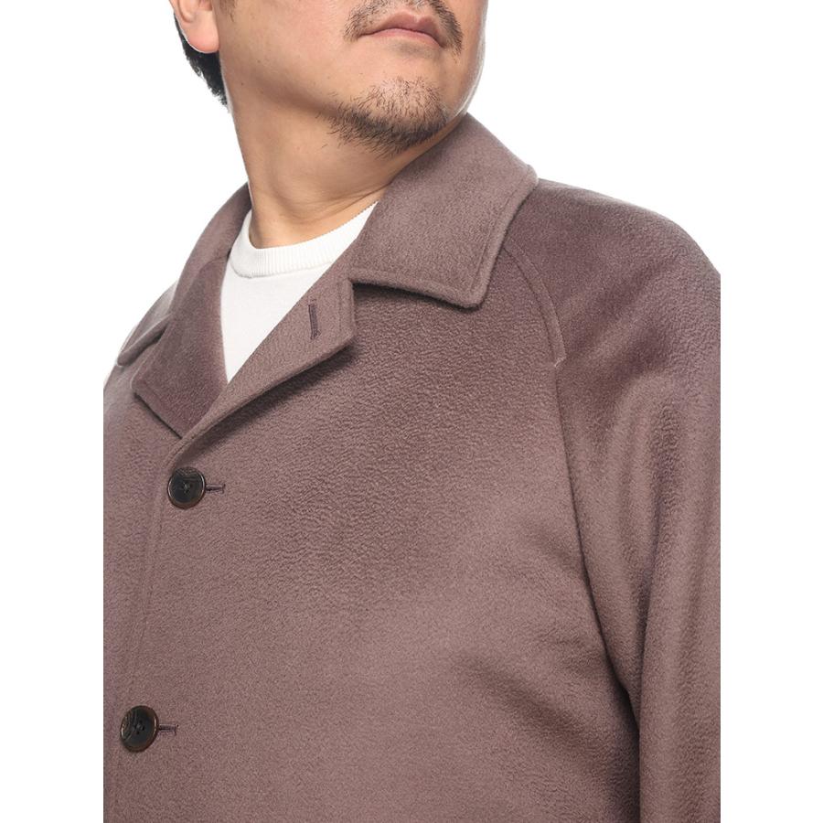 ステンカラーコート メンズ 大きいサイズ カシミヤ混 無地 シングル アウター ロング フォーマル グレー ブラック ブラウン B＆T CLUBの画像