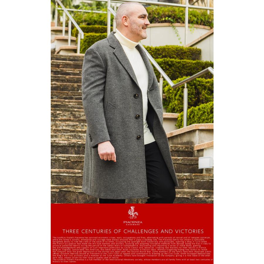 チェスターコート メンズ 大きいサイズ ビジネス ウール×カシミヤ シングル 3つボタン アウター B＆T CLUBの画像