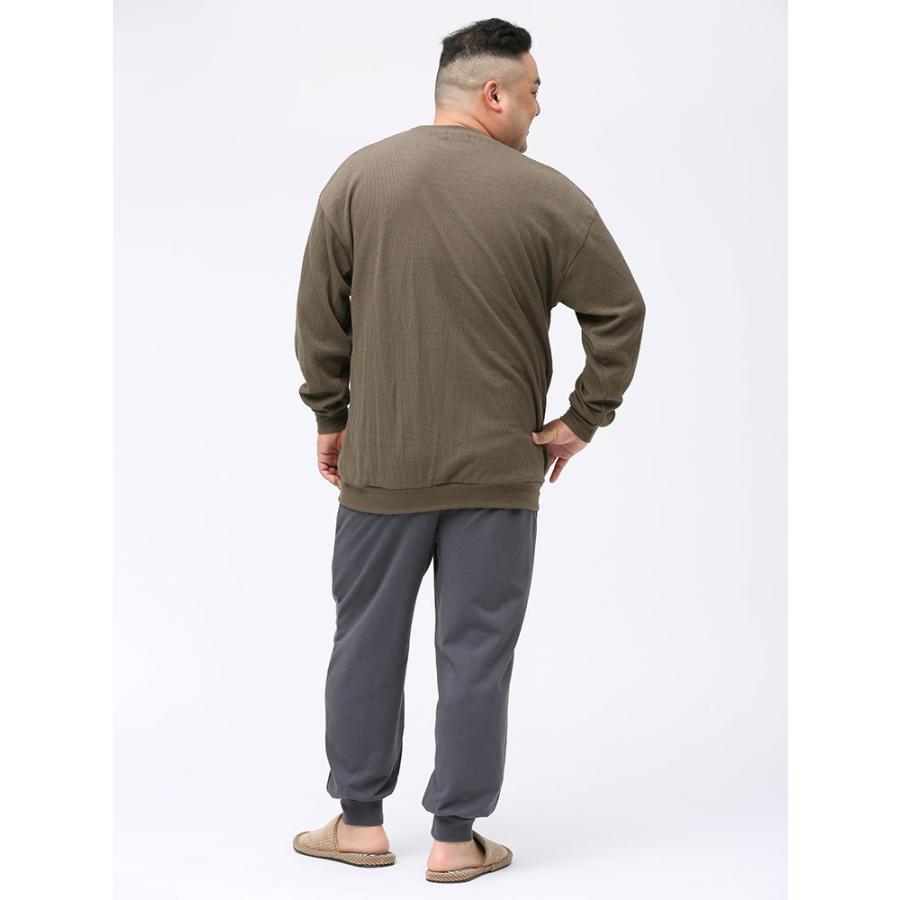 パジャマ 大きいサイズ 3l 9l相当 B Club T Tシャツ クルーネック セットアップ メンズ ロンt ロングパンツ ワッフル 部屋着 長袖 最大72 Offクーポン メンズ