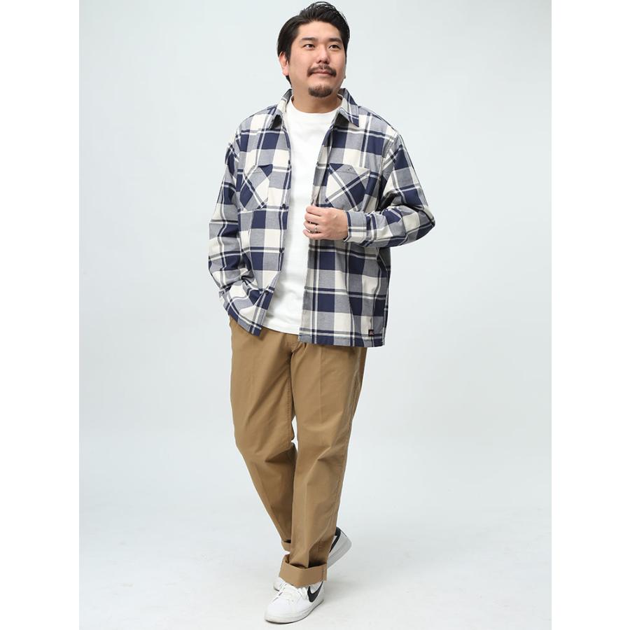 ワークシャツ GENUINE DICKIES ジェニュインディッキーズ 3L 4L 5L ブラック ネイビー コットン チェック柄 ポケット 長袖 大きいサイズ メンズ｜btclub｜10