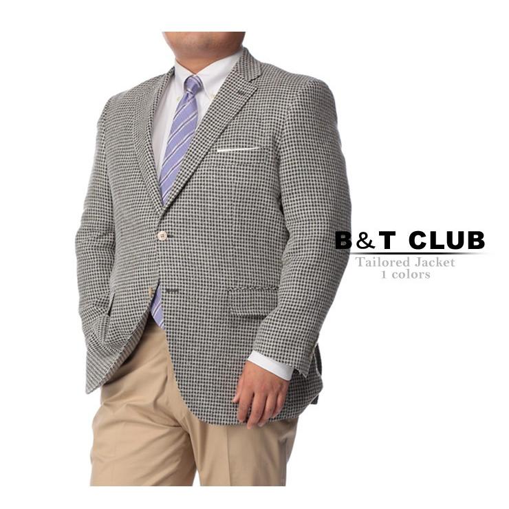 サマージャケット 大きいサイズ ジャケット メンズ 春夏 シルク混 Ichiteki生地 格子柄 シングル 2ツ釦 グレー B T Club 大きいサイズのサカゼン 通販 Paypayモール