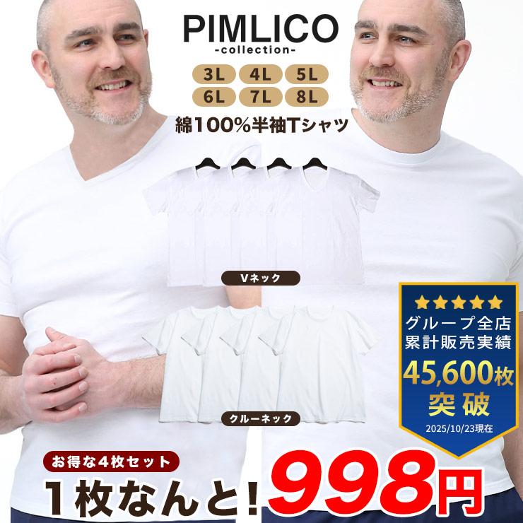 肌着 メンズ 大きいサイズ 半袖tシャツ 4枚セット 綿100 インナー 下着 Web限定 白無地 ホワイト 3l 4l 5l 6l 7l 8l 大きいサイズのサカゼン 通販 Paypayモール
