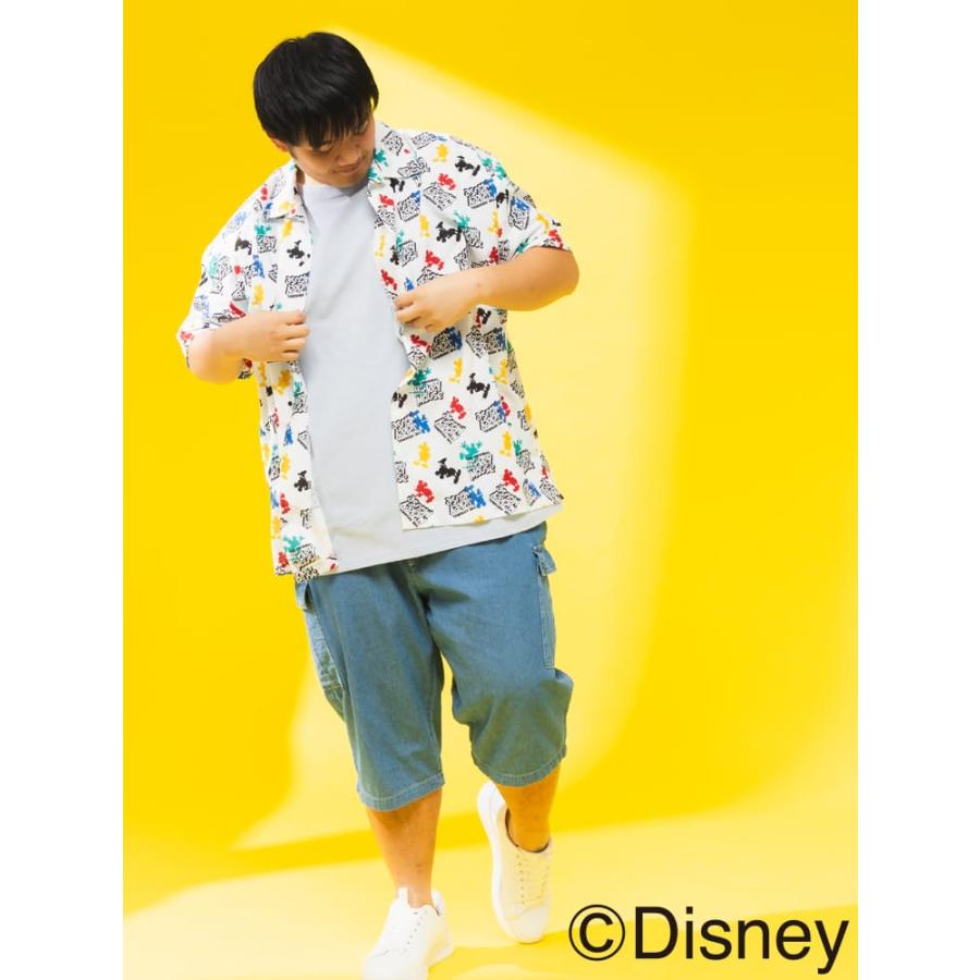 ワキーン バタジャ Disney ディズニー 半袖シャツ Mサイズ Disney（ディズニー） シャツ 半袖 メンズ 大きいサイズ 『ミッキー