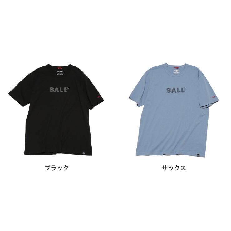 半袖 Tシャツ 大きいサイズ メンズ ヘビーウェイト天竺 ロゴプリント クルーネック ブラック サックス 3l 4l 5l 6l Ball ボール 大きいサイズのサカゼン 通販 Paypayモール