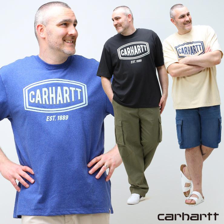 半袖 Tシャツ 大きいサイズ メンズ ロゴプリント クルーネック Loose Fit Heavyweight LOGO T プリント 1XL-4XL Carhartt カーハート 23SSBTS｜btclub