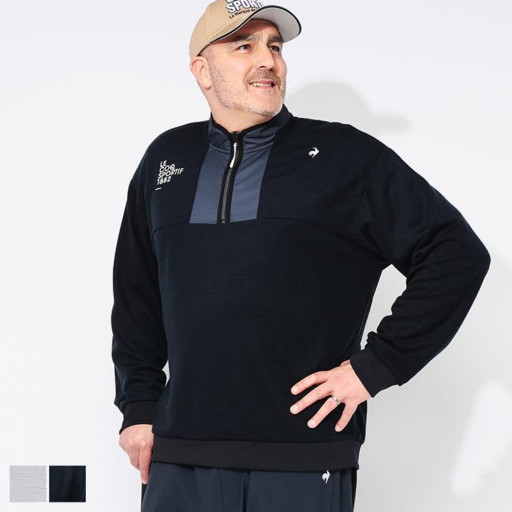 大きいサイズ メンズ LE COQ SPORTIF GOLF ルコックスポルティフ セーターライク ハーフジップ カットソー ストレッチ ゴルフウェア 秋冬新作 lg5fswb1m le coq sportif GOLF（ルコックスポルティフ ゴルフ） カットソー