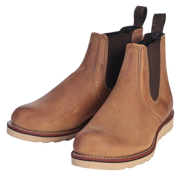 サイドゴアブーツ メンズ 大きいサイズ サイドゴア ワークブーツ Classic Chelsea 靴 シューズ ブーツ ハイカット 春 秋 RED WING 29cm 30cm  ベージュ