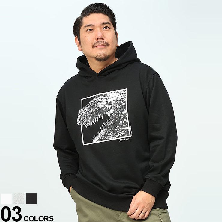 GODZILLA ゴジラ 刺繍プリント 裏毛F/Zパーカー メンズ gzl-2404