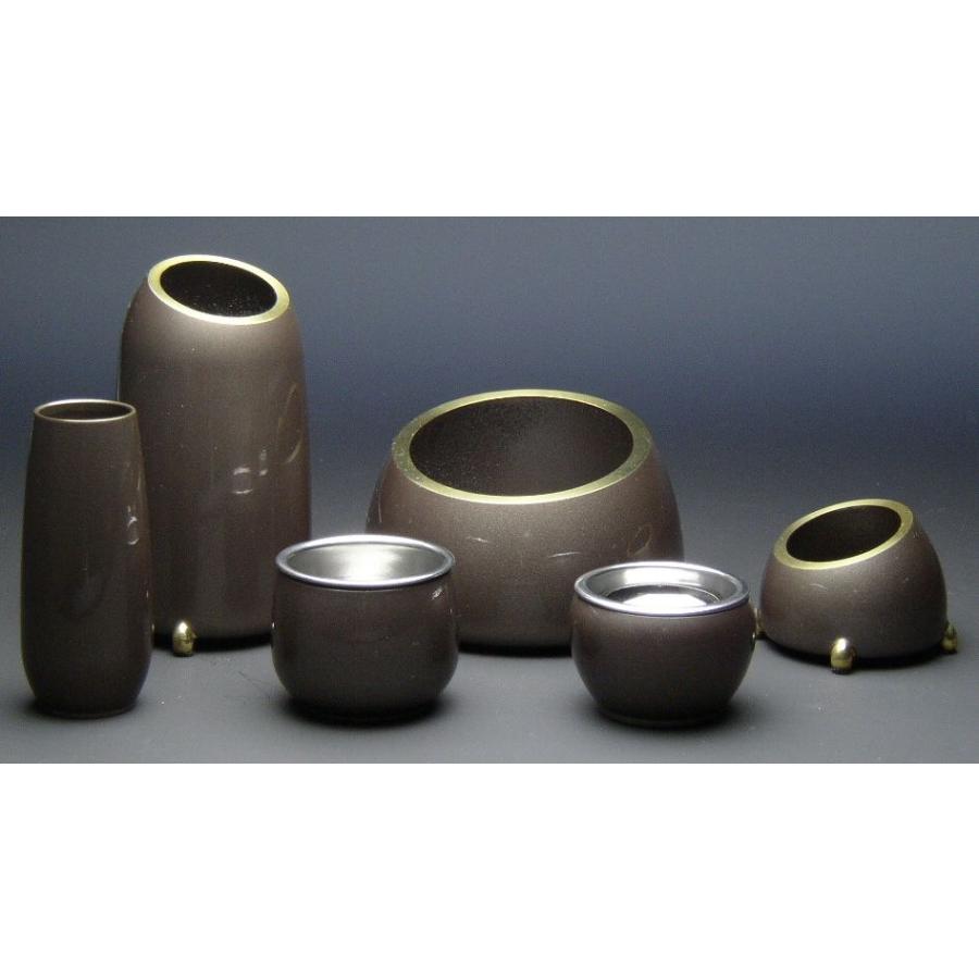 モダン仏具 　想　(Omofu)　6点セット　チャコールグレー色 5man0 /セット_5具足_仏具用品_現代風_和モダン_花立_メモリアル_精霊棚