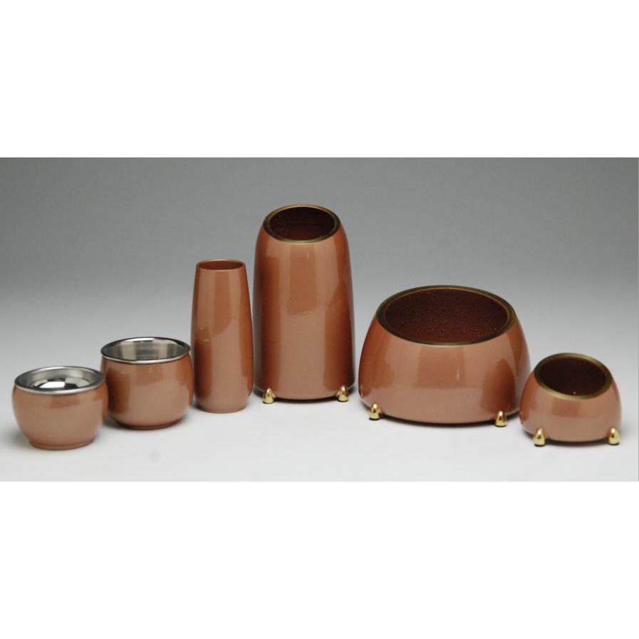 モダン仏具 想（Omofu）ピンクゴールド色6点セット（6具足） 5man0