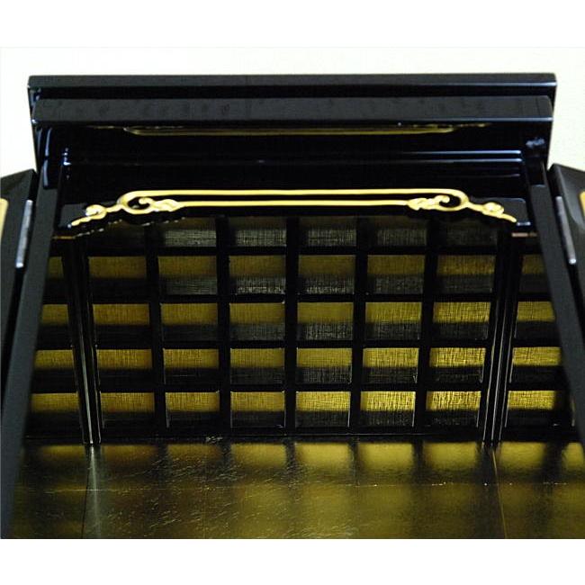 仏壇 鉄仙I 16号 漆芸 金仏壇 黒塗り 上置型 ミニ仏壇 小型_4
