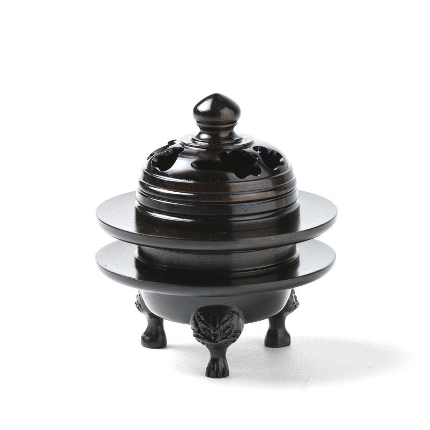聚宝盆香炉 檀香盤 供仏香炉 仏具 香道具 工芸品 美術品 置物 西用 仏具 香呂 上香炉 小型仏壇用 火舎香炉 かしゃこうろ 1.6号（外径