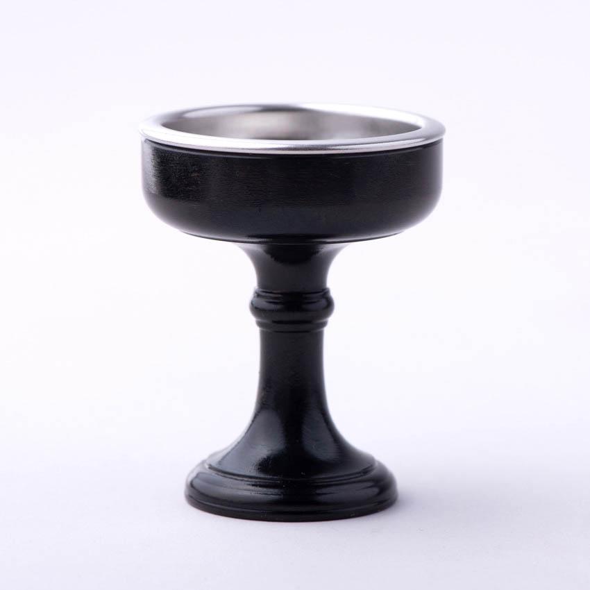 仏器 真鍮 仏飯器 小型 12号 色付仕上 黒茶色 ステンレス落し付 重目