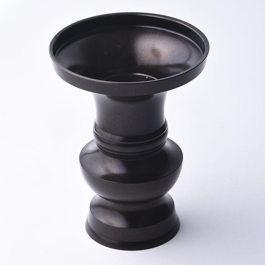 最終値下 収集品 国産最高級深彫真鍮仏具 花瓶 花立 セラミックコート