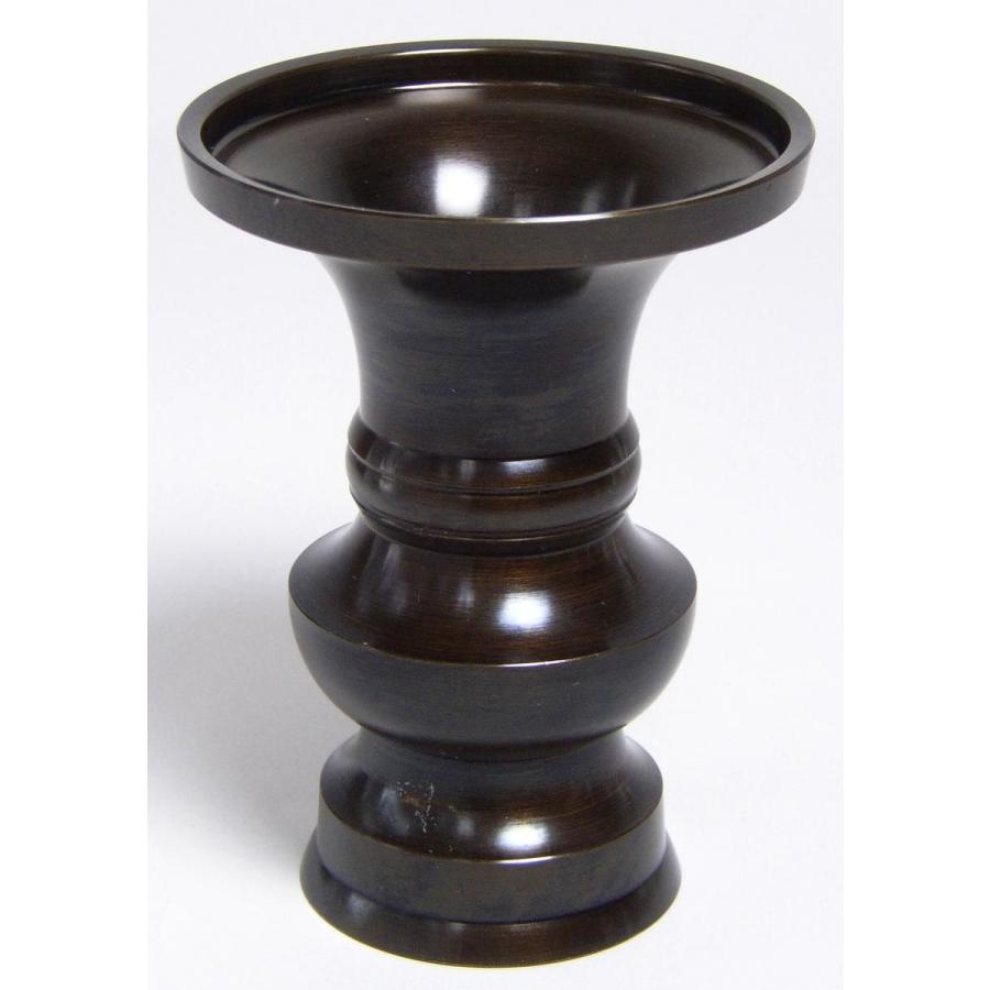 限定値下　収集品　国産真鍮仏具　花瓶　花立　セラミックコート付　4690 お仏壇のはせがわ 花立 仏具 花瓶 真鍮「花立 新型 磨き 3.0（高