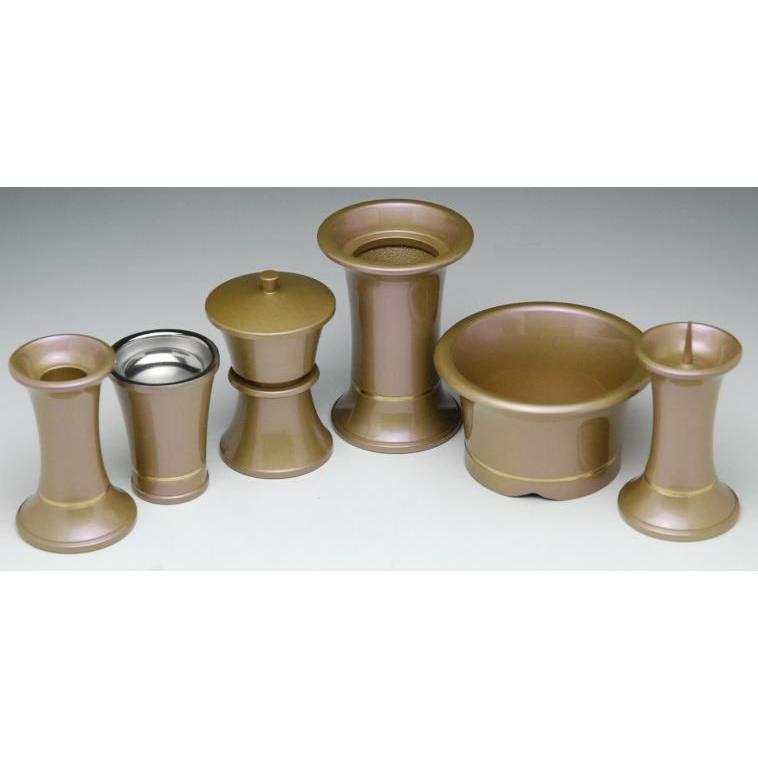 涼風（すずかぜ）6具足3寸短寸火立付（花立・火立・前香呂・仏器・茶器・線香差）