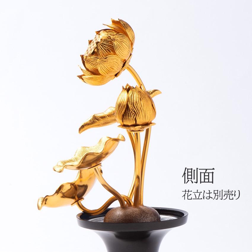 ミニ 仏壇用 金色 蓮の花 小常花 常花 アルミ製 3号5本立(左のみ ミニ 仏壇用 金色 蓮の花 小常花 常花 アルミ製 3号5本立(左のみ