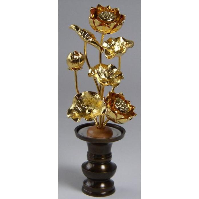 小常花 真鍮製 金色4号7本立(左のみ)(花立別売)常花金メッキ仏具 小常花 真鍮製 金色4号7本立(左のみ)(花立別売)常花金メッキ仏具