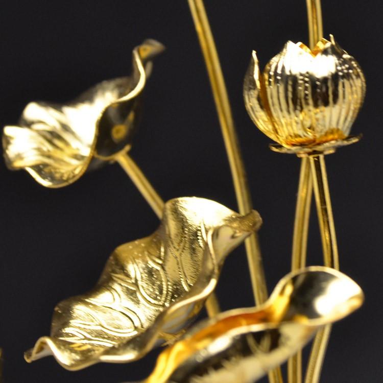 常花 仏壇用 金色の 蓮の花 小常花 真鍮製 金色7号9本立(1対 常花 仏壇用 金色の 蓮の花 小常花 真鍮製 金色7号9本立(1対