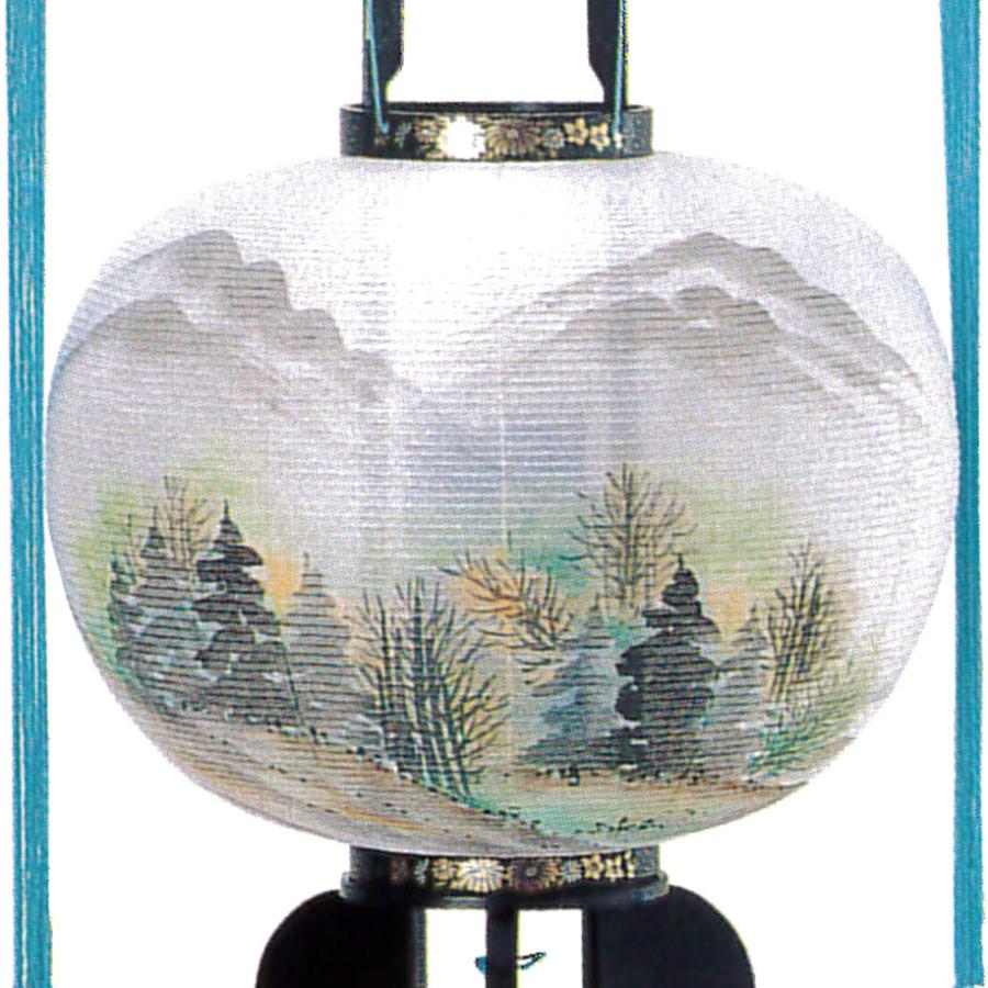 盆提灯 回転提灯 2号山水 K-222 ビニロン プラスチック台 回転灯