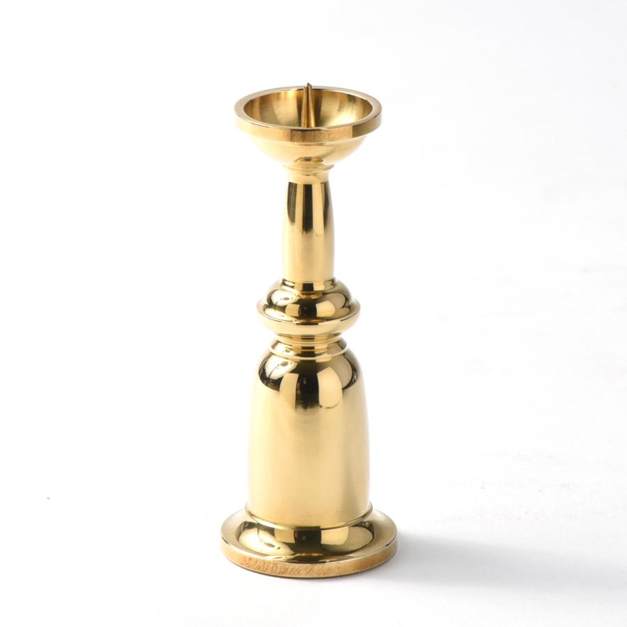 火立 ロウソク立 燭台 重目火立 磨き フッ素加工 3.5号 105ミリ 国産