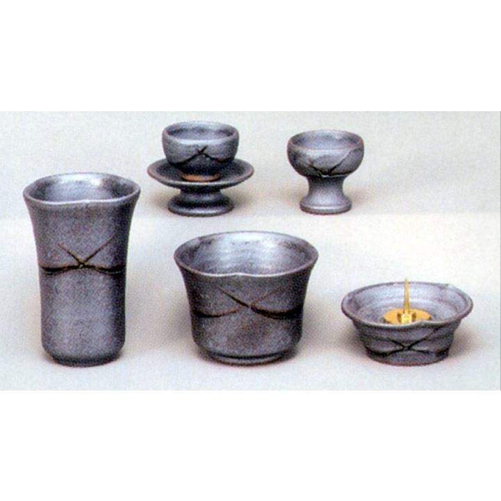陶器仏具夕顔5具足（小） モダン・家具調仏壇用仏具セット : ハセガワ