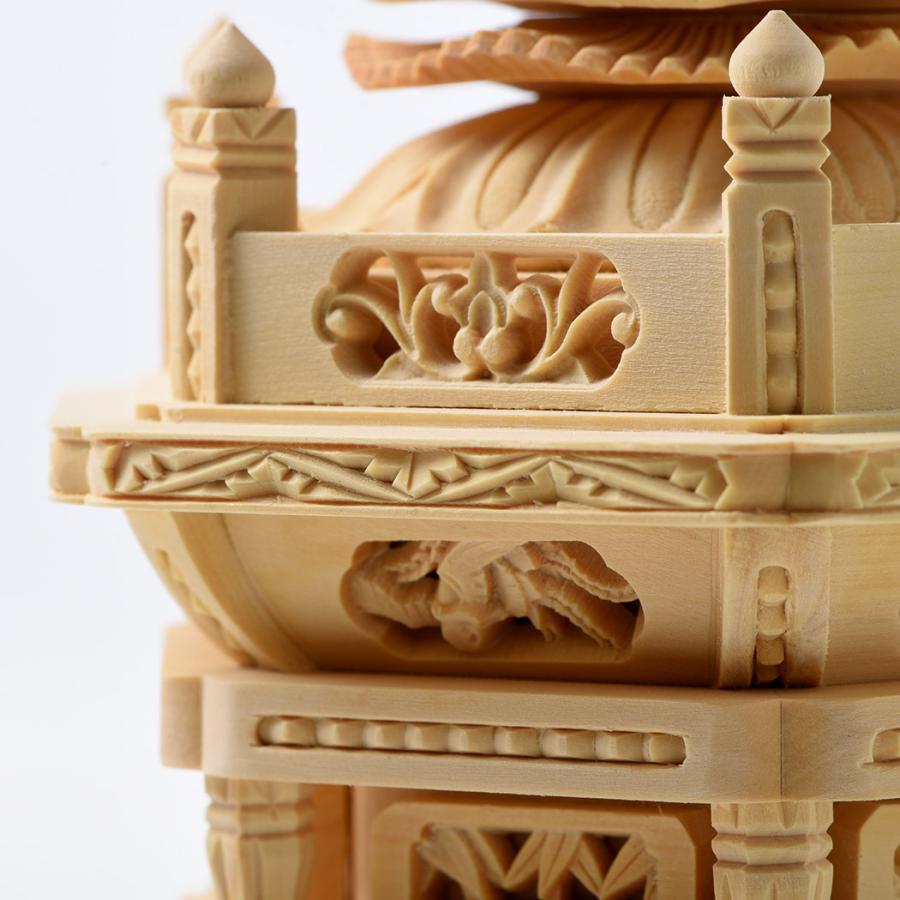 仏像 御本尊 総 柘植 つげ材 六角台座 2.0号 2寸 座像 金泥 [nsm](きん