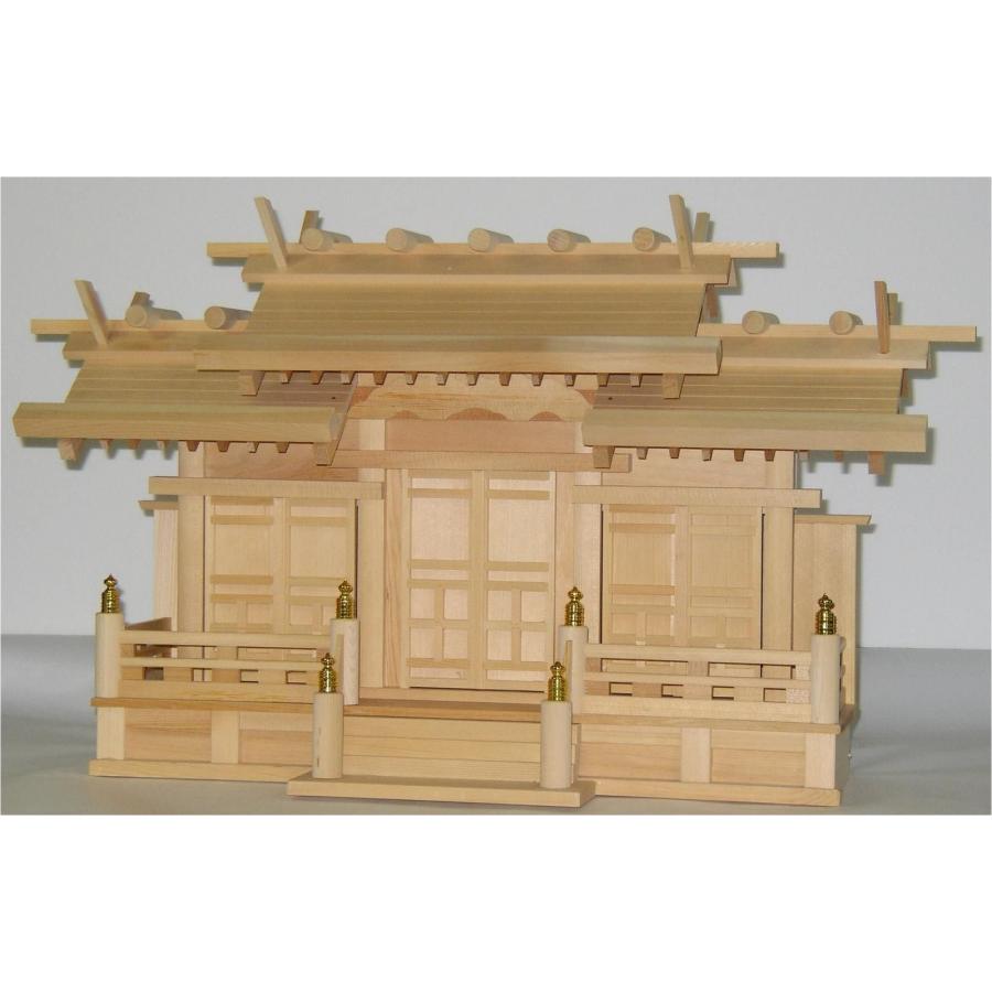 神棚出雲（大）扉唐戸 高39 神棚 上級品 （屋根違三社型神棚）尾州桧（木曽桧）製国産品