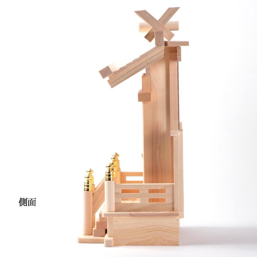 神棚 一社 中神明 扉木曽桧 真鍮金具仕様 札丈31 一社宮 小型 神棚 一社 中神明 扉木曽桧 真鍮金具仕様 札丈31 一社宮 小型