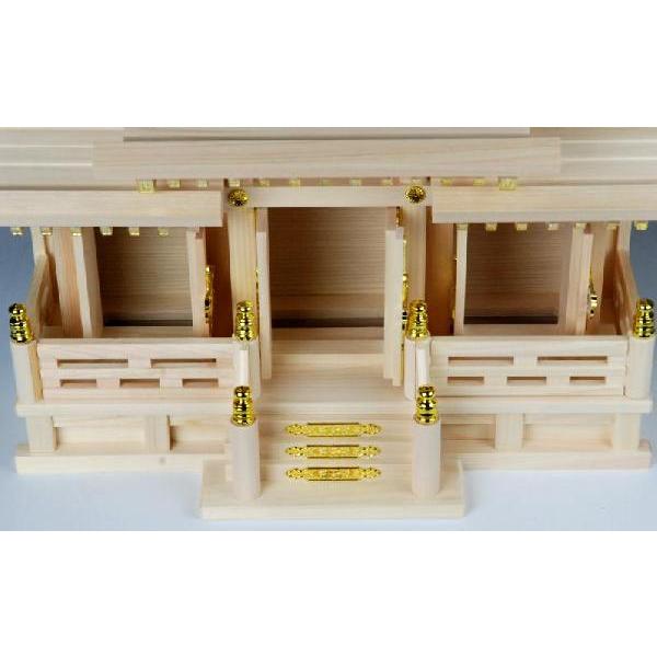 神棚低屋根違い三社(小) 高さ37 ひのき特製品/神棚_檜_桧_仏具用品_棚板_現代風_和モダン_お札_モダン_マンション用_神殿_神道通販_盂蘭盆会_初盆_新盆_お盆_5