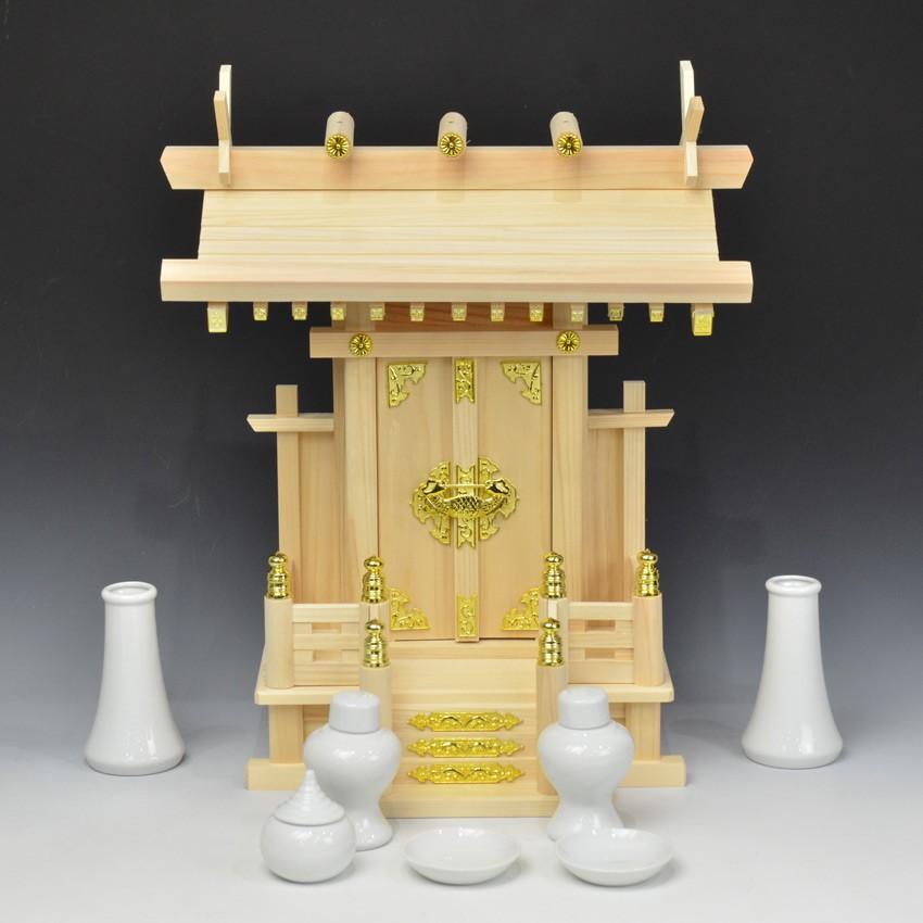 神棚 一社 送料無料 神具 付 神棚セット 中神明 (高41札丈31) 東 神棚 一社 送料無料 神具 付 神棚セット 中神明 (高41札丈31) 東
