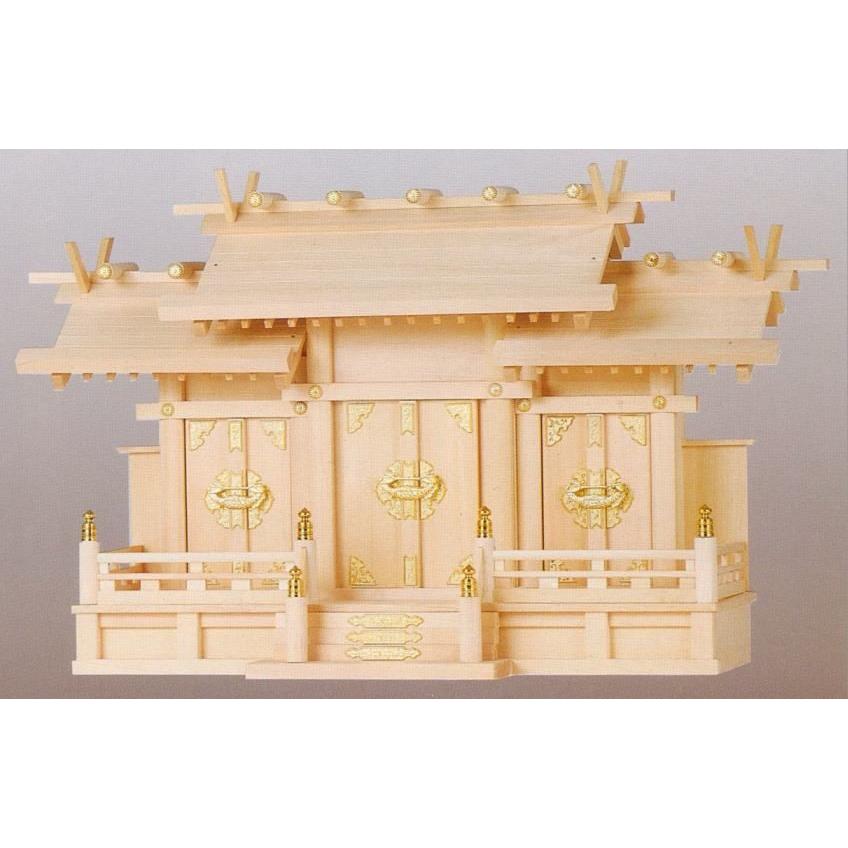 神棚屋根違い三社４３（中） 上級品 尾州桧（木曽桧）国産品