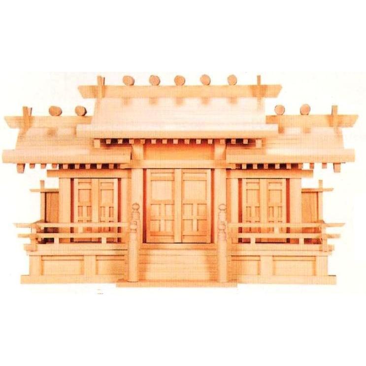 神棚低屋根唐戸三社（大）神棚 高40 （屋根違三社型神棚）東濃桧製国産品/神棚_お札_和モダン_モダン_マンション用_神殿_神道_盂蘭盆会