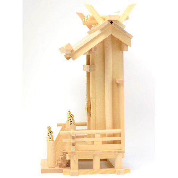 神棚セット 1社型 神棚 一社 神具 付A 神明一社 中 + 神具セット 神鏡